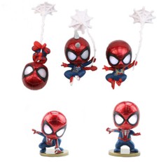 5pcs/set Cute Spiderman MIni Figure Marvel Model Doll Car or home decoration
