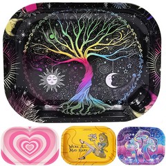 Metal Rolling Tray Plate Ashtray Tobacco 180*140MM Cigarette Tray Animated