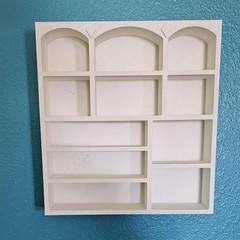 Miniature Wall/Tabletop White Display Shelf MiniVerse, MiniBrand, Trinkets 1:6