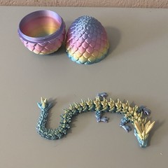3D Printed Dragon Egg with Dragon Full Articulated Dragon Modle Movable