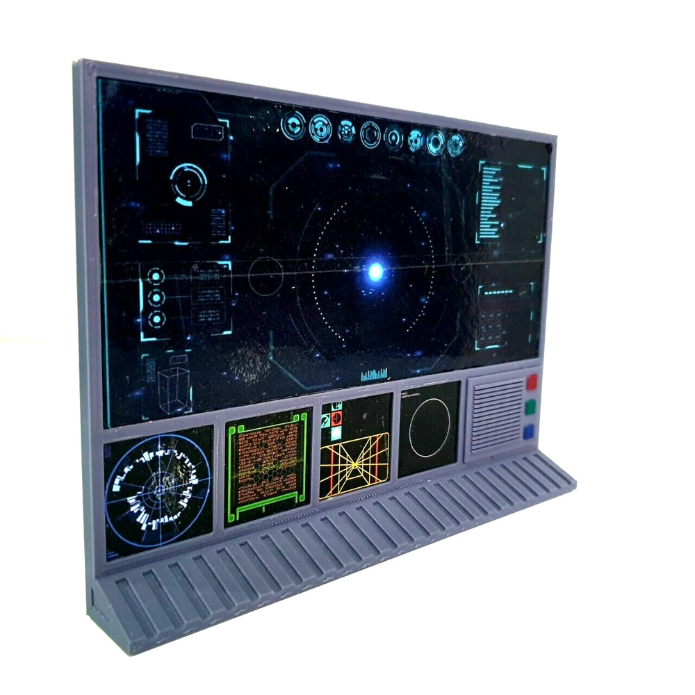 CUSTOM WALL COMPUTER SCREEN for 3.75 IN Figure Sci Fi Acid Rain DIORAMA