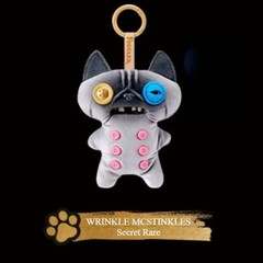 Fuggler Monster WRINKLE MCSTINKLES Secret Rare Plush Keychain Alley Cats 3.9in