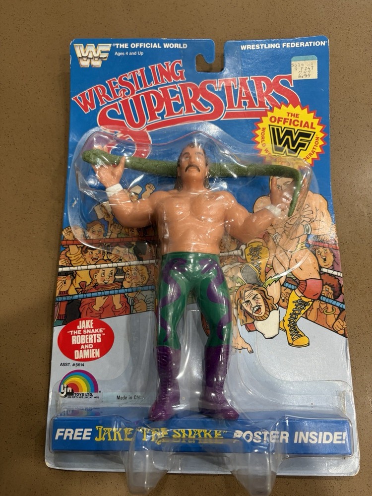 WWF LJN Wrestling Superstars JAKE “THE SNAKE” ROBERTS Figure RARE