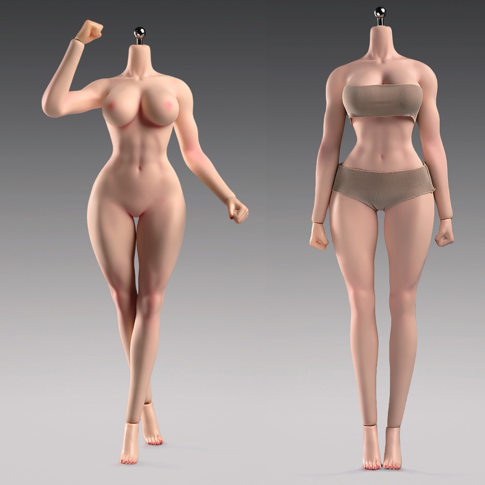 1/6 Female Natural Skin Big Bust Plump Silicone Seamless Body 12″ Action Figure