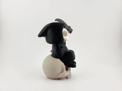 Kawaii Grim Reaper on Skull – Cute Spooky Desktop Decor