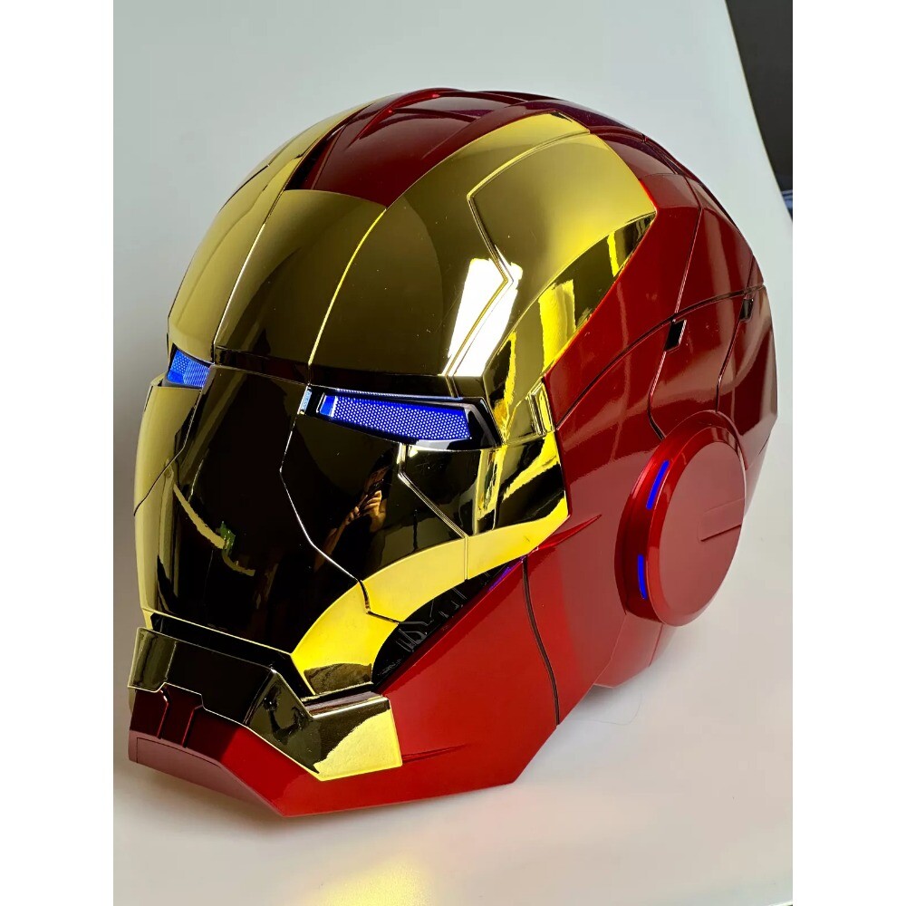 2024 Iron Man MK5 1:1 Helmet Wearable Voice-control Mask Cosplay Golden AUTOKING