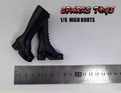 1/6 female black Slope high heeled combat Boots for 12″ figure phicen ❶USA❶