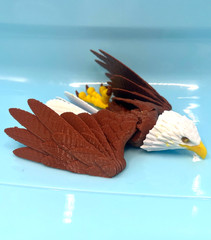 3D Printed Articulated Bald Eagle Bird Flexible PVC Figure w/ 7-Inch Wingspan