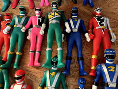 24pc Power Rangers Super Sentai Vinyl Figure Lot Bandai Japan 1990s Used