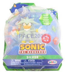 Sonic 35th Anniversary Silver with Red Star Spring 4 Inch Action Figure with 11