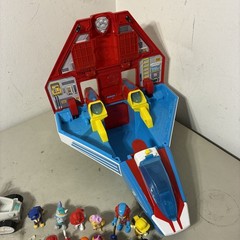 Paw Patrol Mighty Pups Super Paws Jet Command Center Plane & 14 Figures Tested