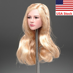 1/6 Female Blonde Curly Hair Beauty Girl Head Sculpt Fit 12” TBL Action Figure