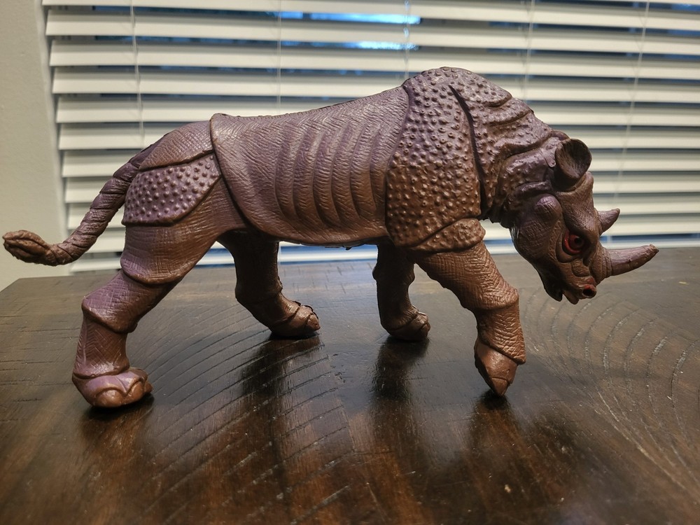 Vintage 1984 Rhino Toy 11″ Brown Plastic Figure by Imperial Hong Kong