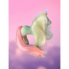 1988 My Little Pony G1 Sweetheart Sisters Fancy Flower Yellow Green Pink Hair