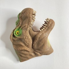 Lot of 3 Realistic T-Rex Dinosaur Heads Hand Puppets Soft Rubber Silicone