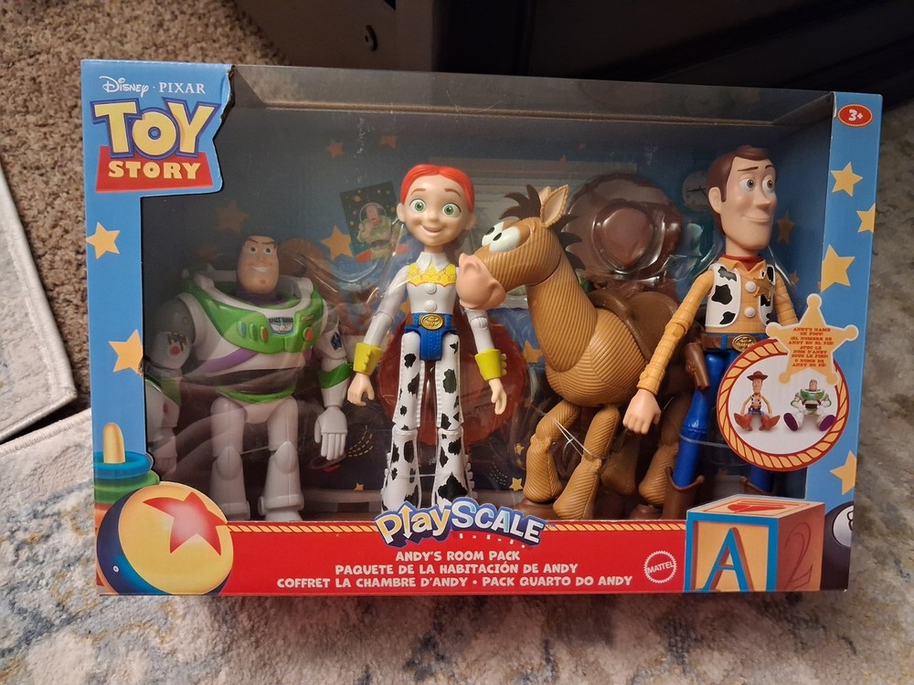Disney Toy Story Andy’s Room 4 Figure Set Bullseye Woody Jessie Buzz Playscale