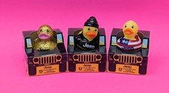 Jeep® Branded Ducks 2″ Gold Sparkle/Black Hoodie Duck/American Flag (1 of Each)