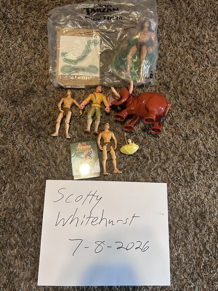 Disney Tarzan Kids Meal Toy Figure Moveable limbs Clean Elephant lot of 7