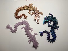 3D Printed Crystal Dragon 21” 60cm Articulated Fidget Toys,red/blue/green