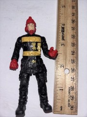 Chap Mei Fire Fighter Fireman Action Figure Black, Yellow Red Helmet 4″ Figurine