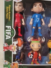 FIFA Soccer Football Stars & Mascots 6‑Pack – Messi Ronaldo – New – Damaged Box