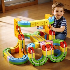 Electric Train Set for Kids Toddlers 3-5,Magnetic Track&Rechargeable Car,Grav…