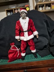 1/6 Scale Santa outfit Suit Hat And Bag. michael myers art the clown terrifier