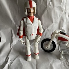 Disney Pixar Toy Story 4 Duke Caboom with Motorcycle Pull ‘N Go Figure Works