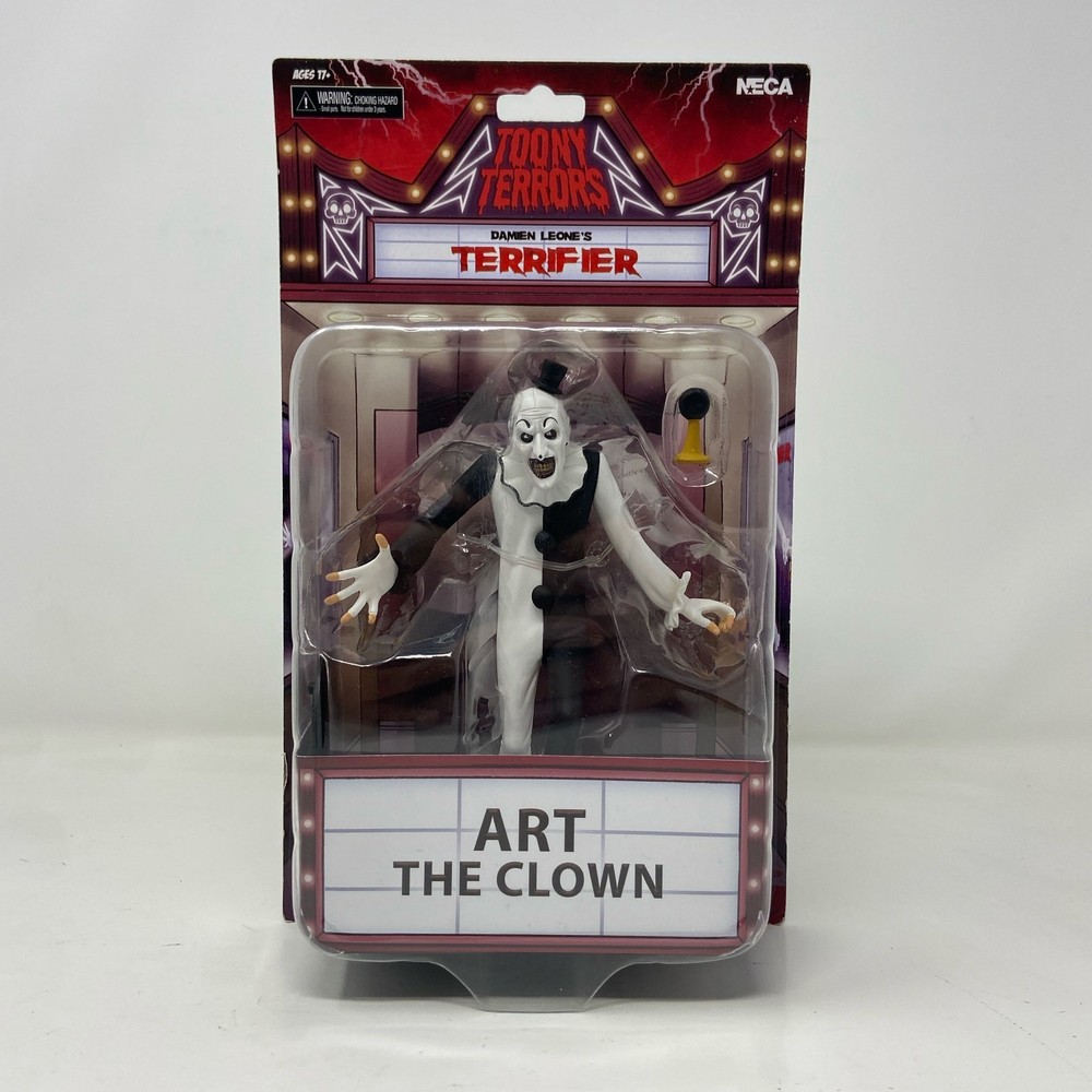 NECA Toony Terrors Terrifier Art the Clown Figure, 6in Black/White