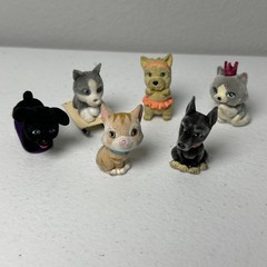KITTY PUPPY IN MY POCKET Lot of 6 – Flocked Pets