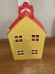 2003 Peppa Pig Figure Lot House Carry Case 75+ Figures 5 Cars Furniture Bundle