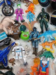 Mixed Boys Lot of Vintage and Modern Toys and Action Figures 50+ Pieces Extras