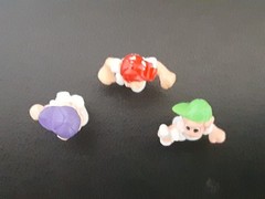 Vintage 1992 Bluebird Mighty Max Figures Lot of 3 Red Green Purple Hat Used