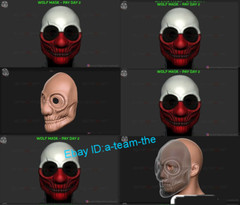 Wolf Mask-Payday 2 Mask 1/1 Halloween Cosplay Mask Resin Cosplay Collectible Toy