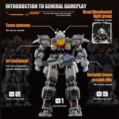 Gray Heavy Armor Mech Action Figure 3-Piece Set Articulated Robot Collectible Mo
