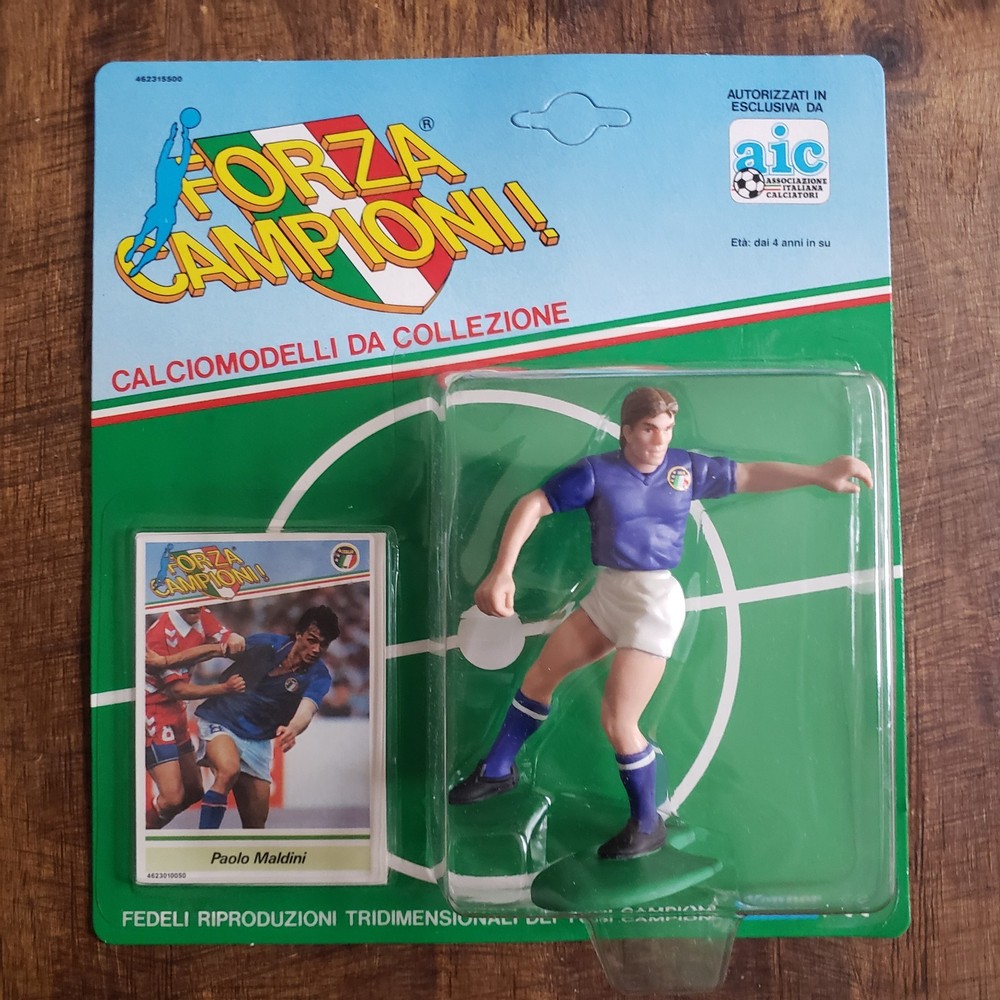 NEW Forza Campioni! Kenner PAOLO MALDINI Soccer Football Figure Card AIC Italy