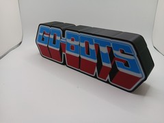 Retro Go Bots logo light box sign display for vintage gobots collection display