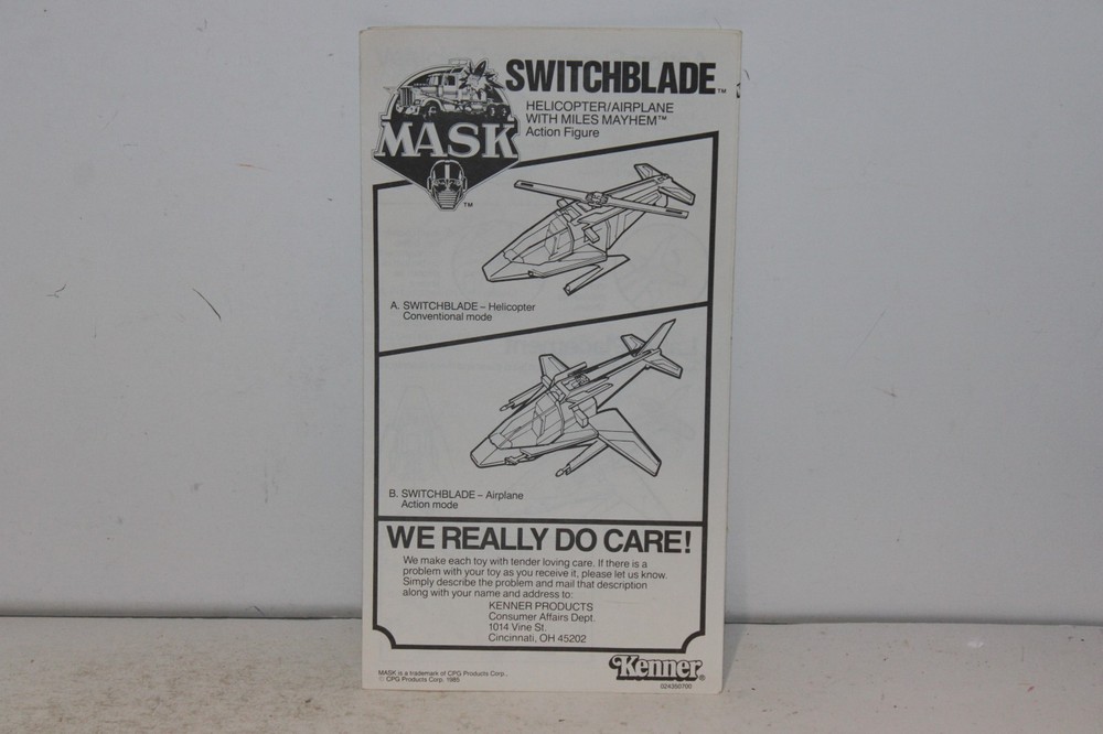 M.A.S.K. mask switchblade instructions