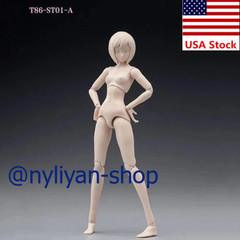 86TOYS T86-ST01-A 1/12 Female Small Breast Pale Skin Joint Flexible Figure Body