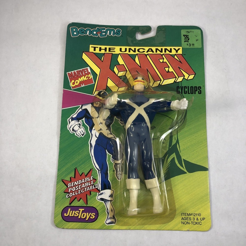 Uncanny X-Men Cyclops Bend-Em Poseable Figure Just Toys 1991 Marvel NOS
