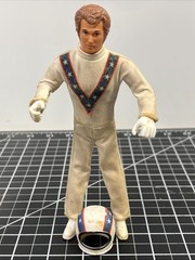 1972 Ideal Toys Evel Knievel Figure Bendy Rubber w/ Helmet VTG 1970s Motorcycle