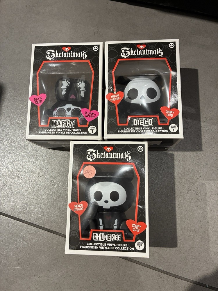 Skelanimals Set Vinyl Figures Chungkee, Diego And Marcy