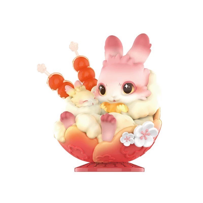 YOYO YEUNG Studio Baby RABY A Sweet New Year Pink White Resin Figure H7CM/2.8in