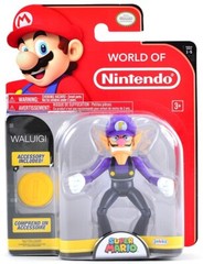 World of Nintendo Super Mario Waluigi 4 Inch Action Figure