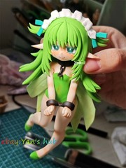 18cm Black Souls 2 Leaf Handmade Clay Model with Dust Cover