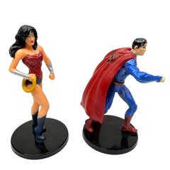 DC Comics Superman & Wonder Woman Action Figures Set Static PVC Collectible