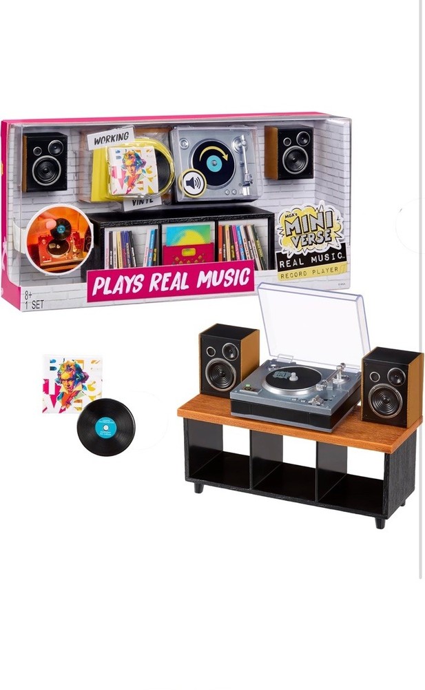 MGA’s Miniverse Real Music Record Player Mini Collectibles Mini Playable Record