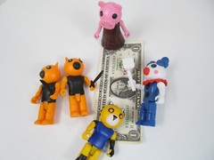 Lot of 5 Roblox Piggy Series 3.5″ Action Figures Clowny w/ Hammer Tigry Foxy H1
