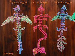 3D Printed Crystal Articulated Dragon | Home Office Desktop Fidget Toys Crystal