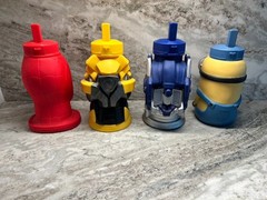 Universal Studios Souvenir Thermos Cup Transformers, Spiderman, & Minions ALL 4
